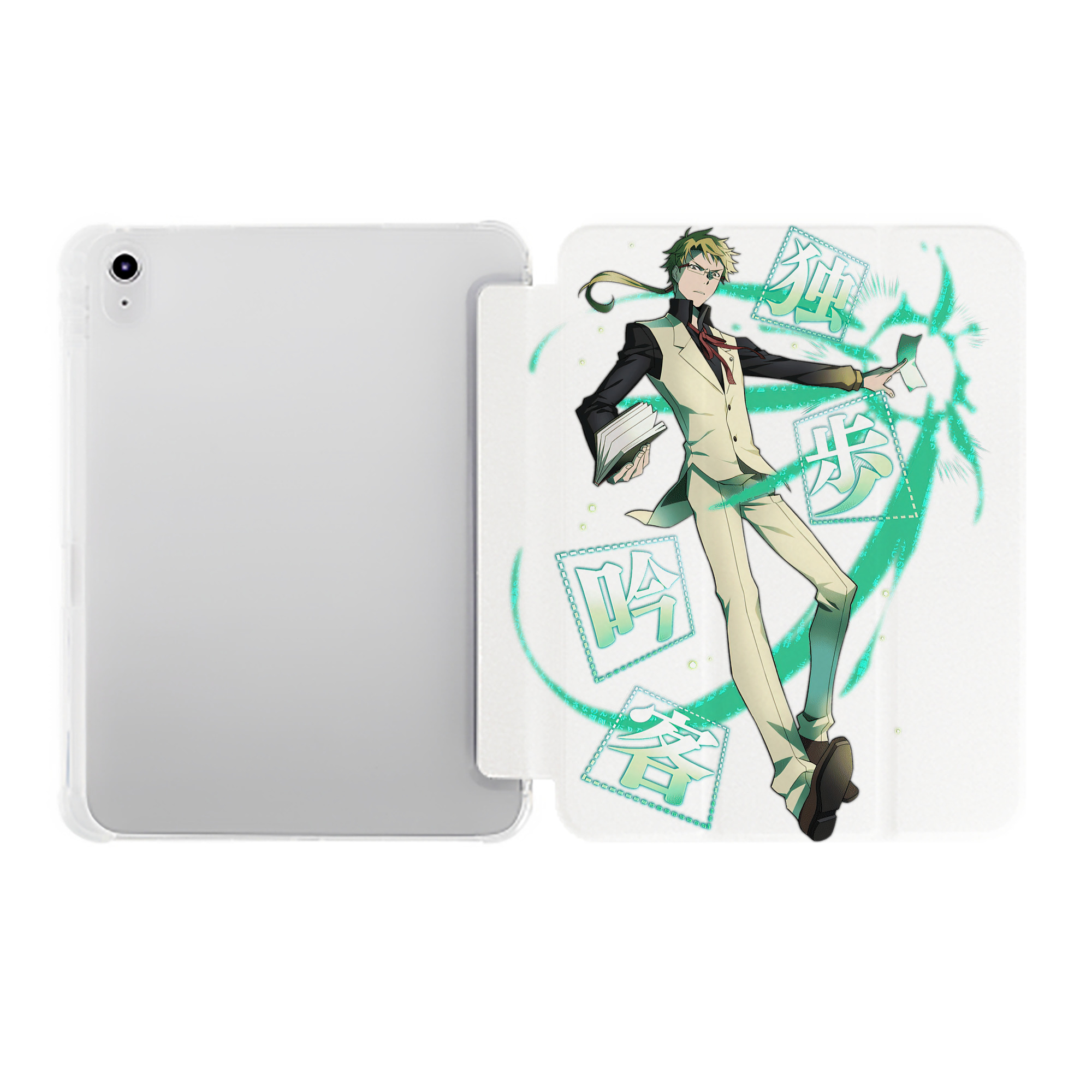 （画像用） 文豪ストレイドッグス Bungo Stray Dogs IPad ケース ペン収納付き 三つ折りスタンド PUレザー×シリコン 対応機種9.5/10.5/10.9インチ